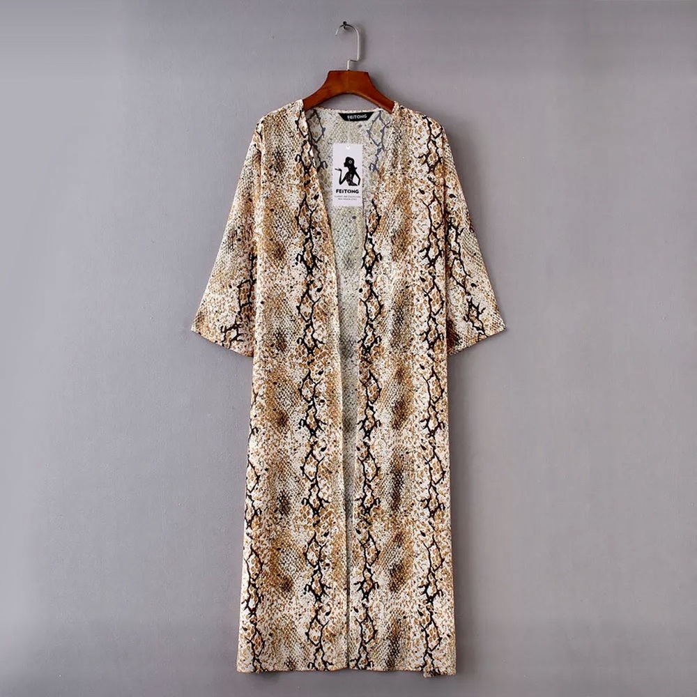 👘GORGEOUS LONG SNAKESKIN PRINT KIMONO-NEW👘 - Picture 5 of 6